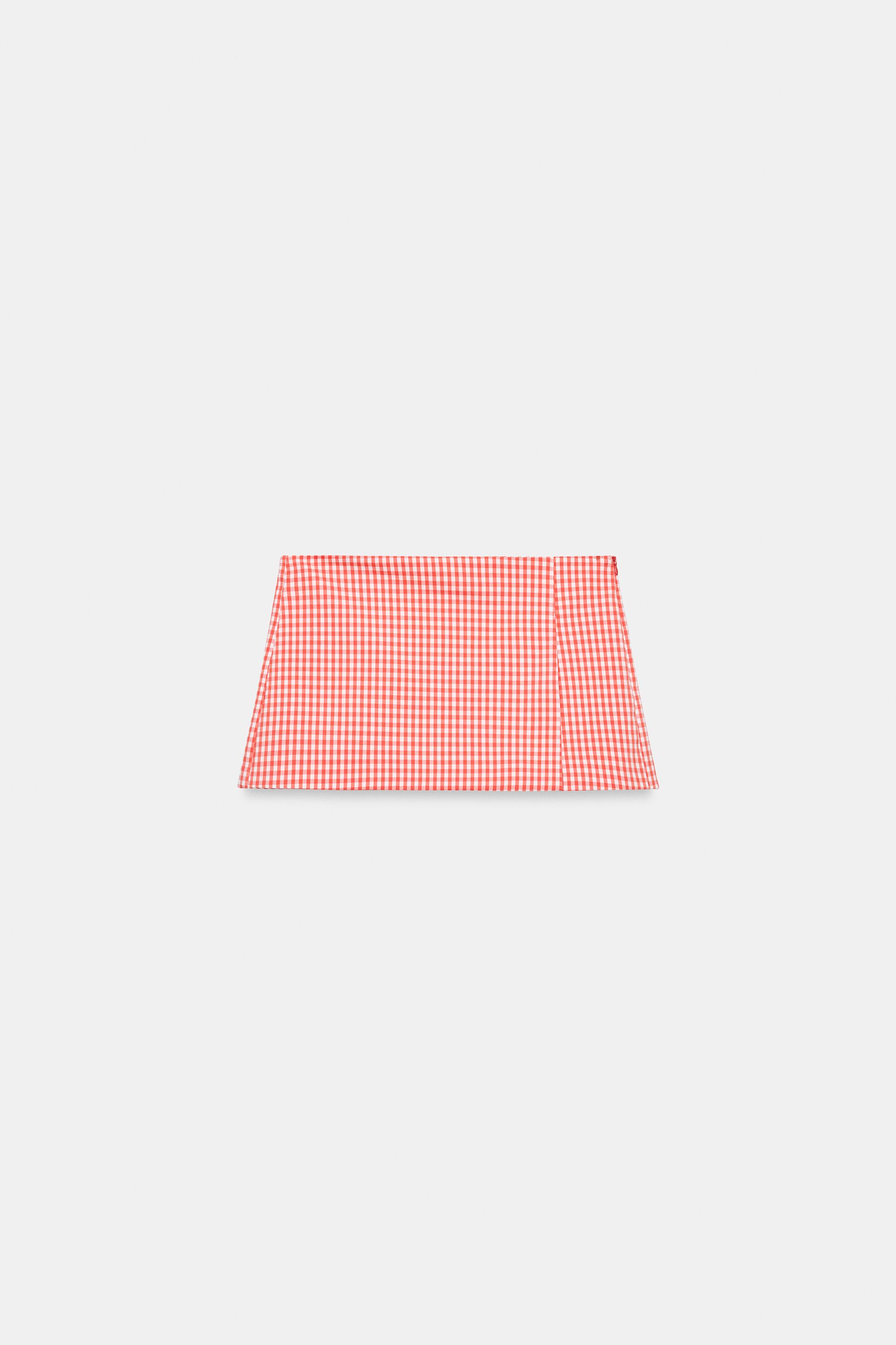 GINGHAM SKORT WITH SLIT